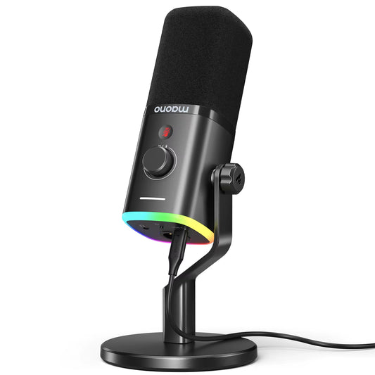 PD100X Dynamic Microphone.Software Noise Reduction Included.Rgb Gaming Mic.Enhances Gaming Experience.Ideal for Recording