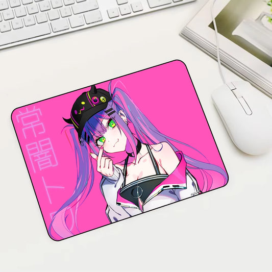 Pink Cute Girl Anime RGB Mousepad Tokoyami Towa Laptop Desktop Mousepad XXL Led Mouse Pad Backlit Keyboard Mat Gaming Mouse Pad