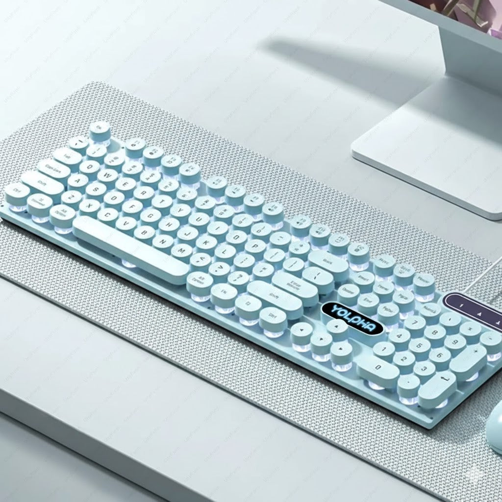 Clavier filaire 104 touches avec rétro-éclairage