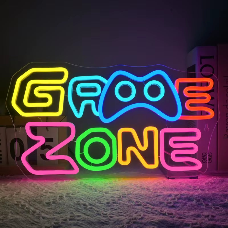 Game Zone Neon Sign Custom Gaming Room Decor USB Powered Gaming Neon Sign for Boys Man Cave Decor Gift for Game Lover