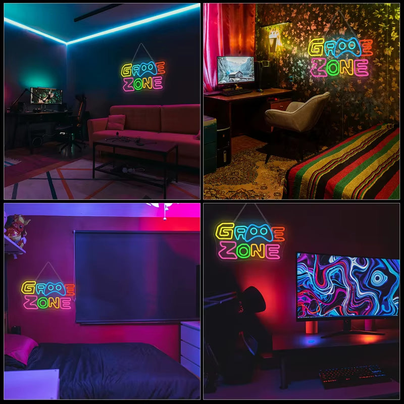 Game Zone Neon Sign Custom Gaming Room Decor USB Powered Gaming Neon Sign for Boys Man Cave Decor Gift for Game Lover