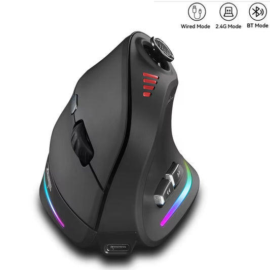 Wired Wireless Vertical Mouse with Jostik Gaming Mouse Rgb Backlit Programmable Button 24000DPI Ergonomic Mice for Mac Windows