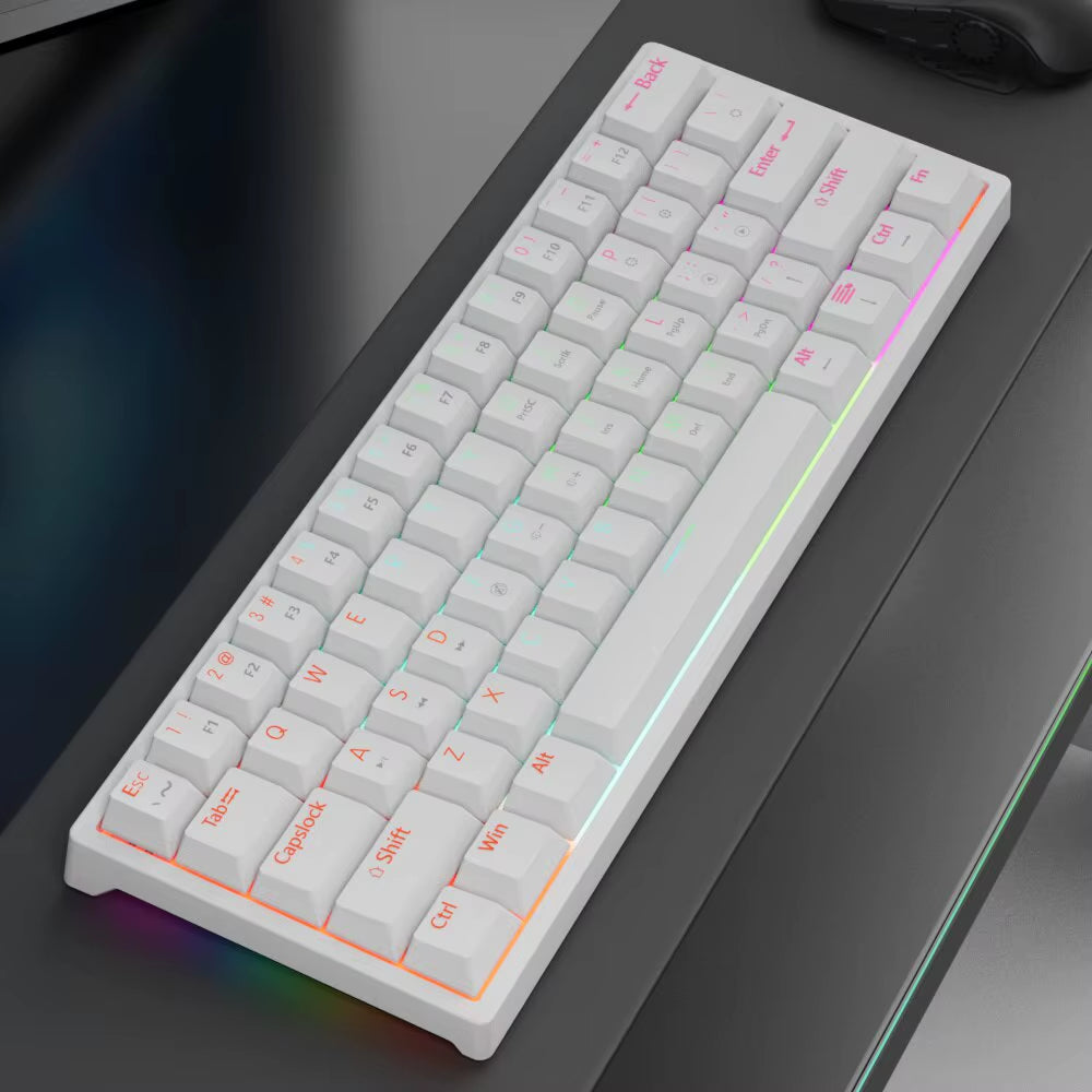 MK61 USB Gaming Esports Mechanical Keyboard Red Switch 61 Key Wired Detachable Cable RGB Backlight Hot Swap