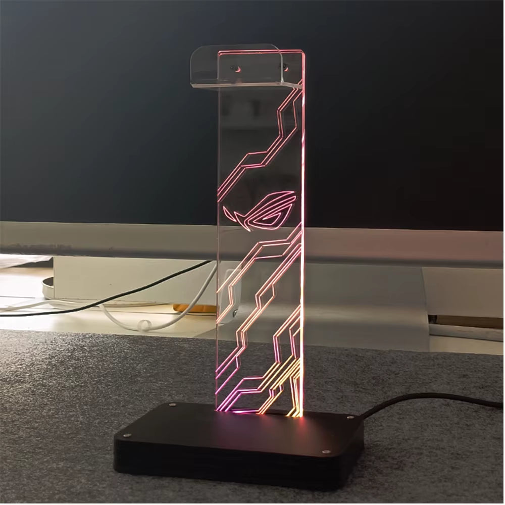 ARGB RGB Headset Bracket Headphone Holder Transparent Earphone Stand 5V3PIN AURA SNC ROG Symphony Customization MOD