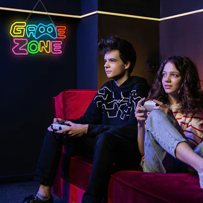 Game Zone Neon Sign Custom Gaming Room Decor USB Powered Gaming Neon Sign for Boys Man Cave Decor Gift for Game Lover