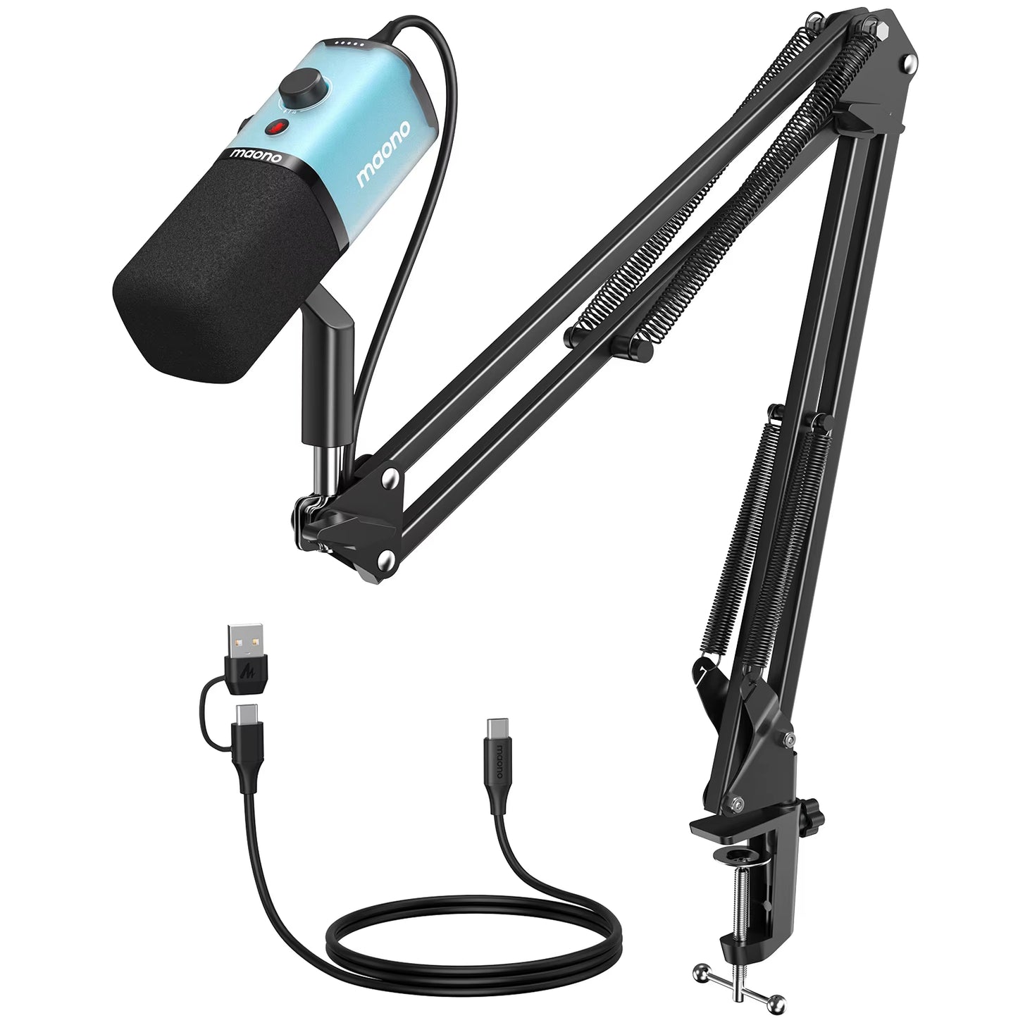 PD100X Dynamic Microphone.Software Noise Reduction Included.Rgb Gaming Mic.Enhances Gaming Experience.Ideal for Recording