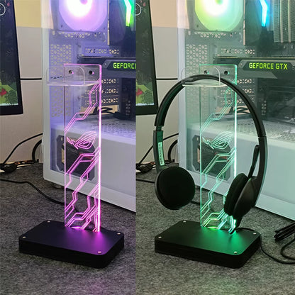 ARGB RGB Headset Bracket Headphone Holder Transparent Earphone Stand 5V3PIN AURA SNC ROG Symphony Customization MOD