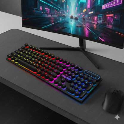 Clavier filaire 104 touches avec rétro-éclairage