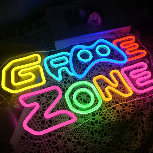 Game Zone Neon Sign Custom Gaming Room Decor USB Powered Gaming Neon Sign for Boys Man Cave Decor Gift for Game Lover